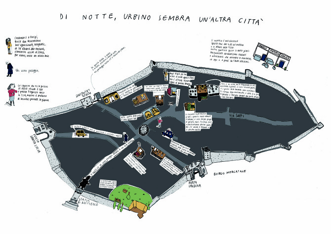 Urbino Analisi Del Territorio Giulia Guerra Mappa Urbino Notte 